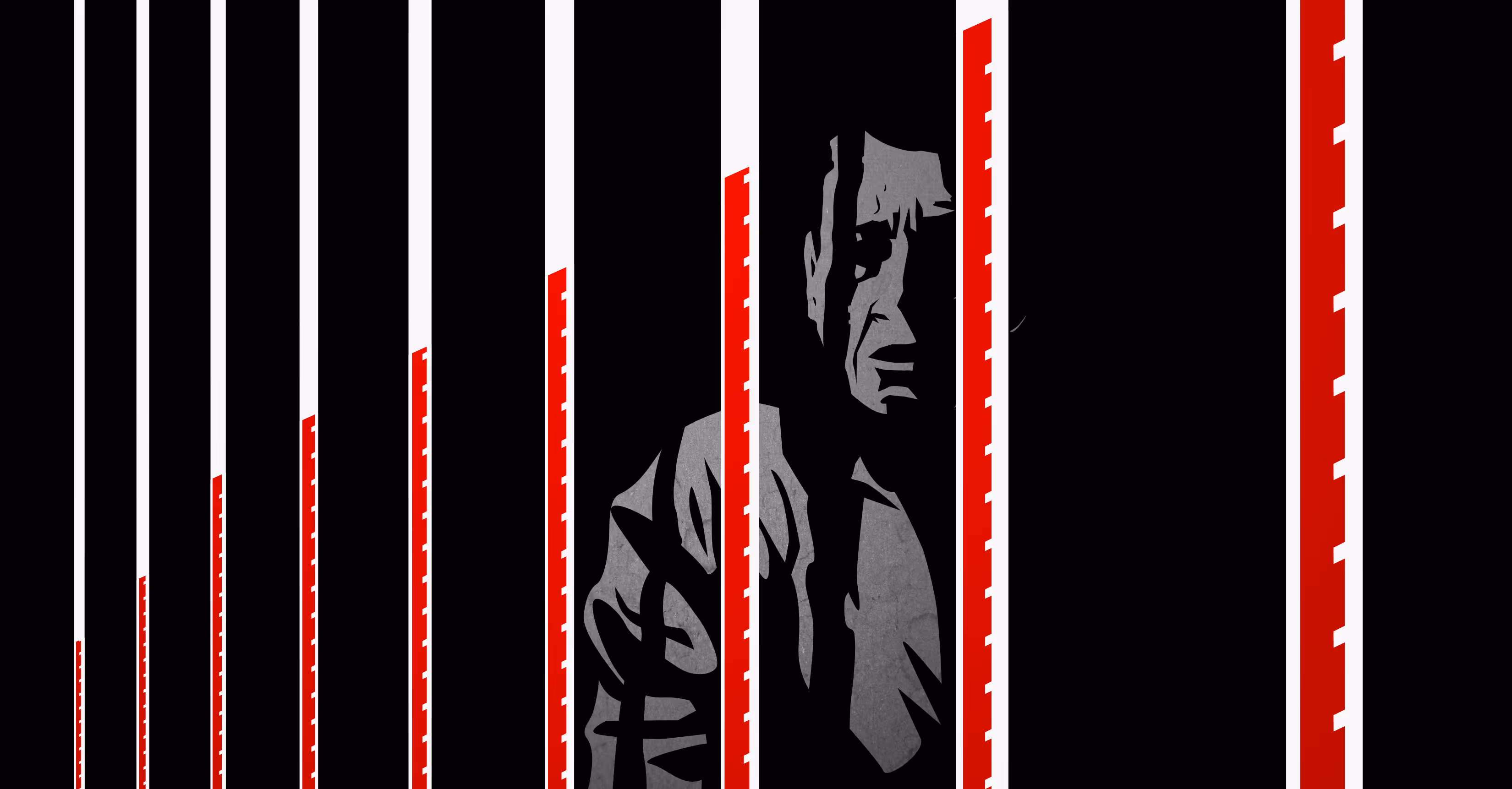 Editorial illustration of a prisoner behind bars represented as thermometers with rising temperatures.